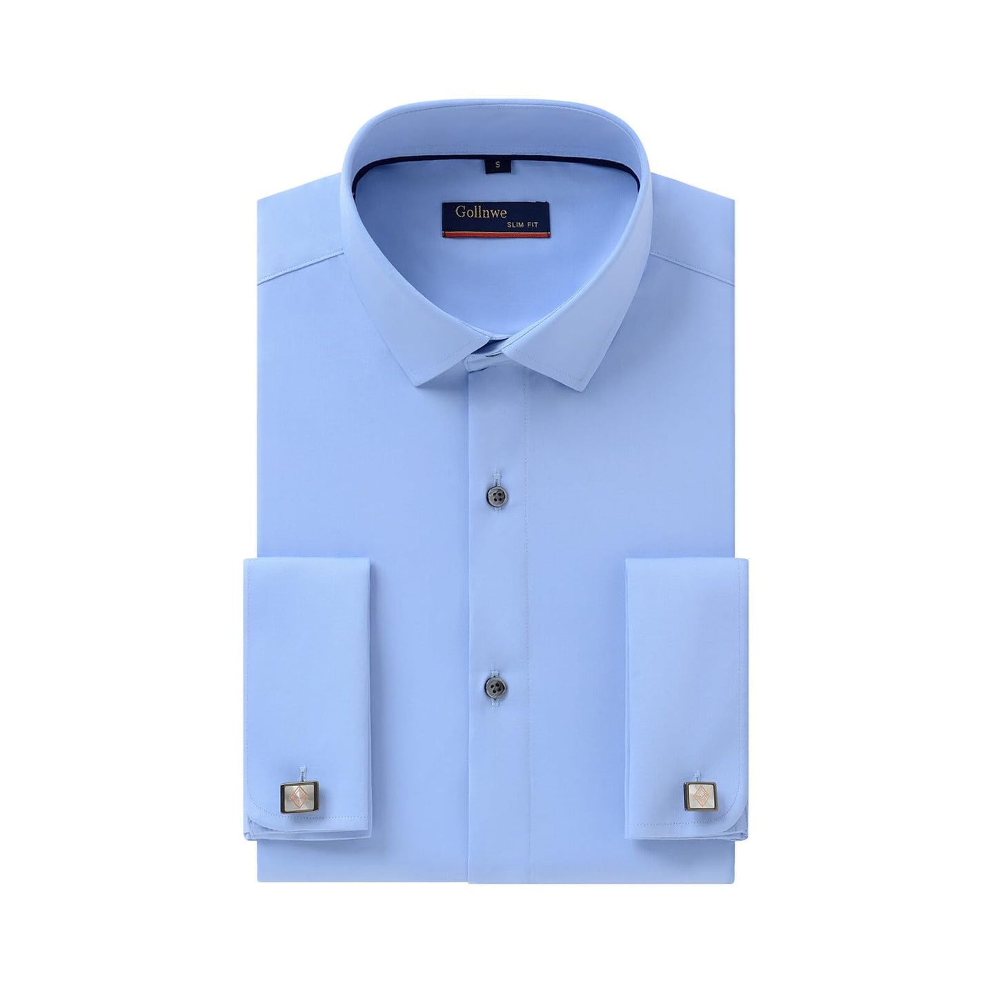 Gollnwe Men's Dress Shirt French Cuff