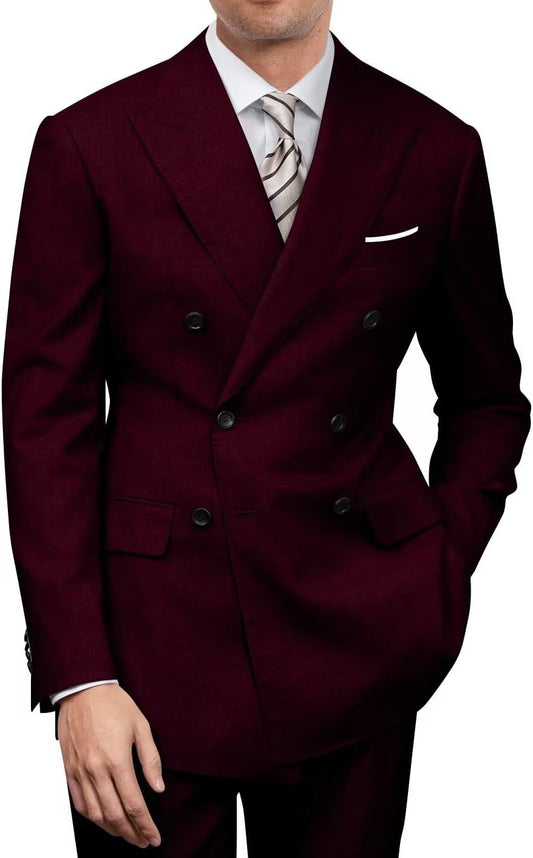 Mens Double Breasted Suit Slim Fit