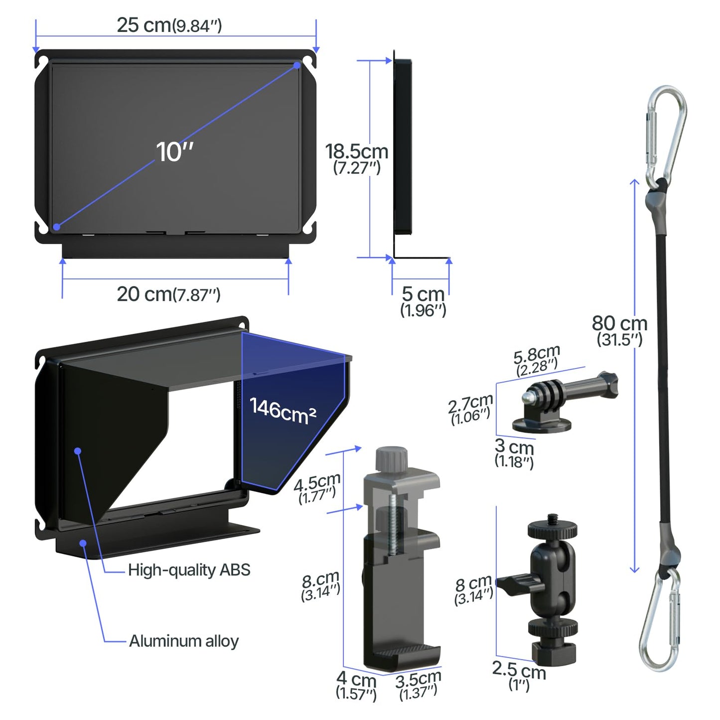 Cell Phone Fence Mount with Shade-Game Recording Mounting Kit.