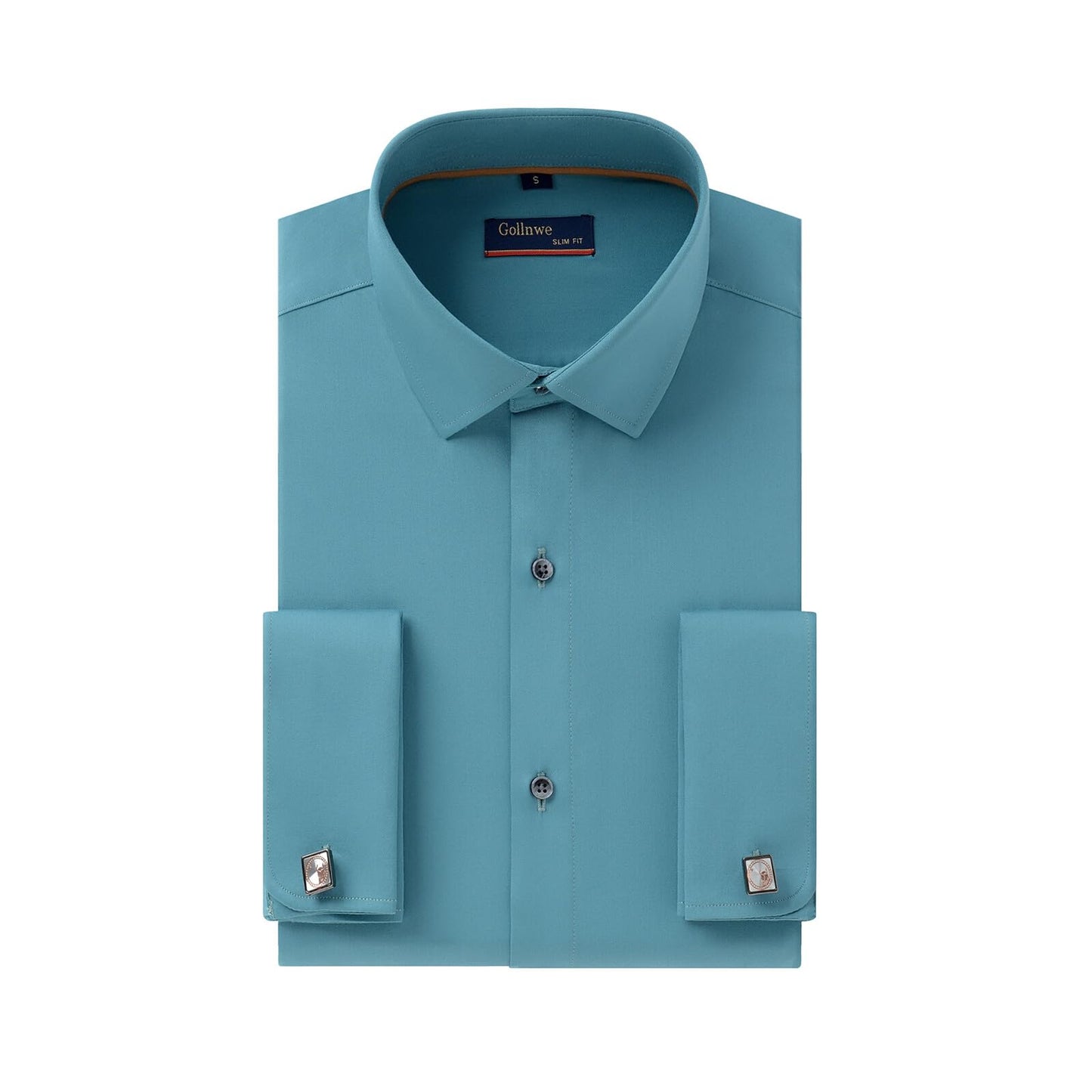 Gollnwe Men's Dress Shirt French Cuff