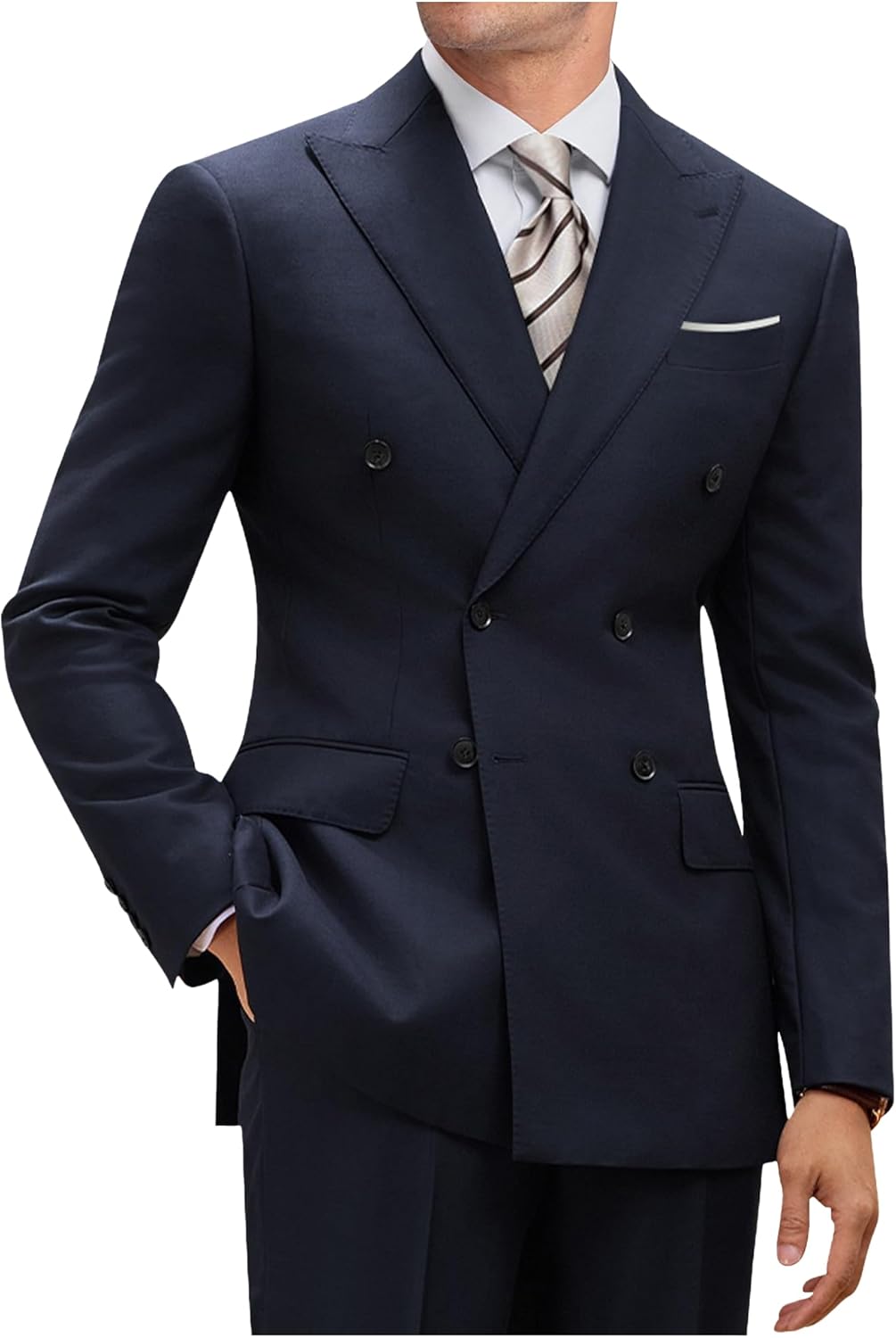 Mens Double Breasted Suit Slim Fit
