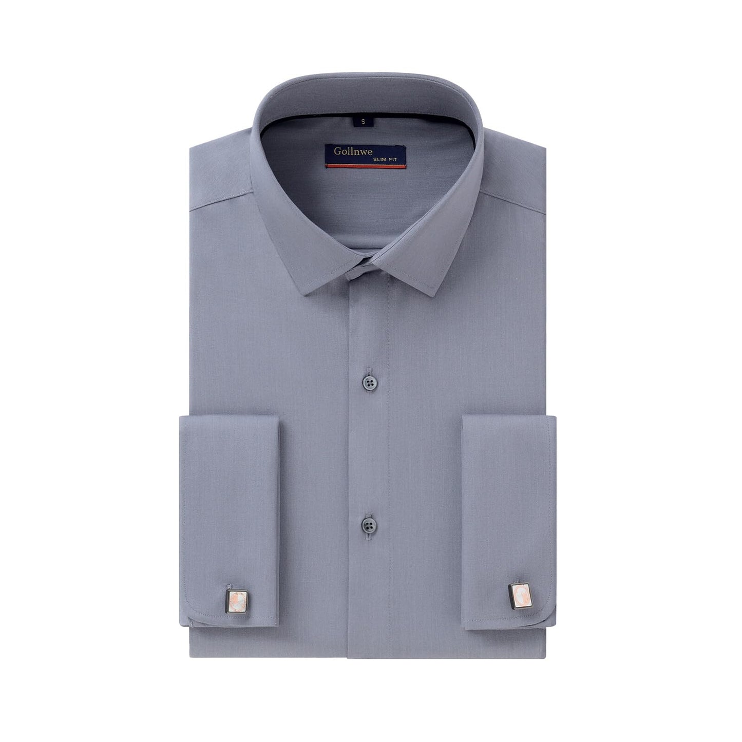 Gollnwe Men's Dress Shirt French Cuff