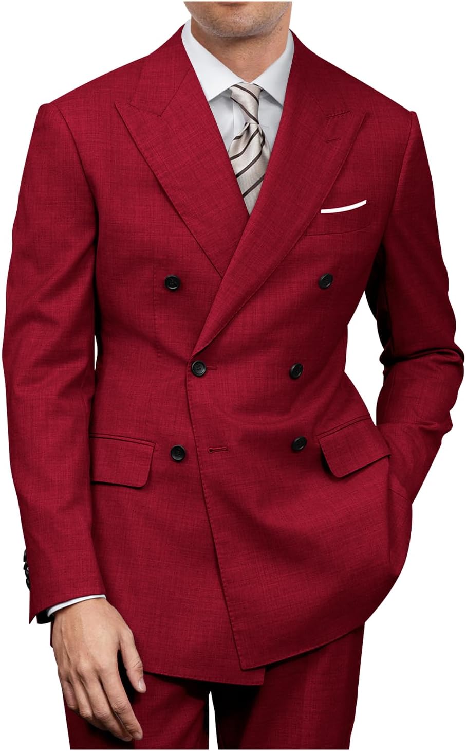 Mens Double Breasted Suit Slim Fit