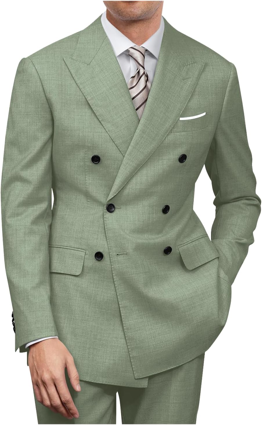 Mens Double Breasted Suit Slim Fit