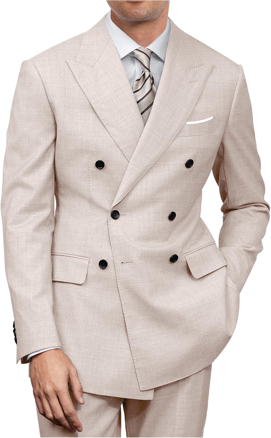 Mens Double Breasted Suit Slim Fit