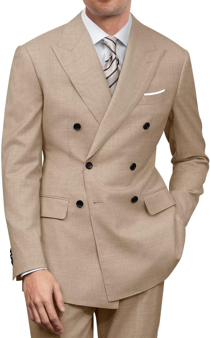 Mens Double Breasted Suit Slim Fit