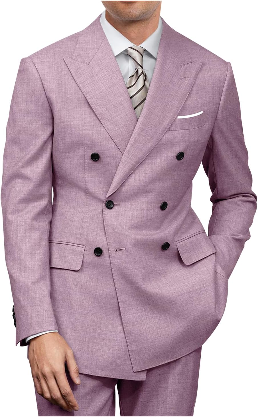 Mens Double Breasted Suit Slim Fit