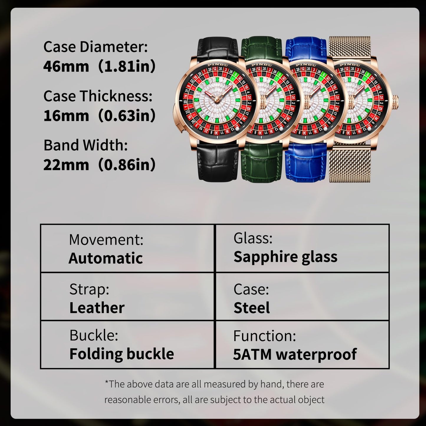 Roulette Wheel Automatic Watches for Men