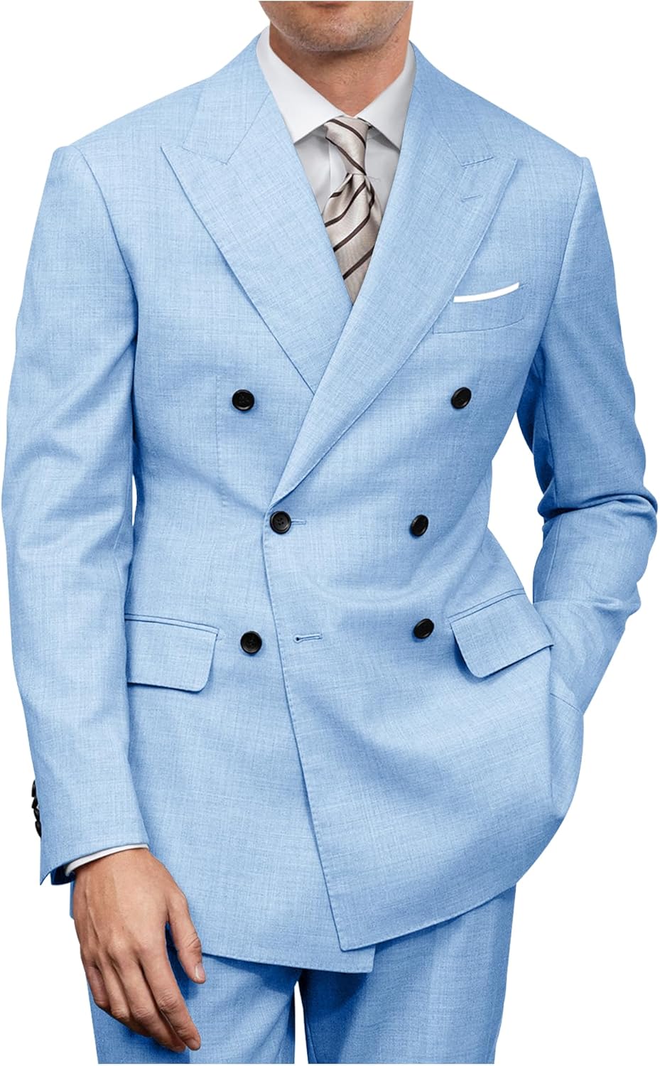Mens Double Breasted Suit Slim Fit