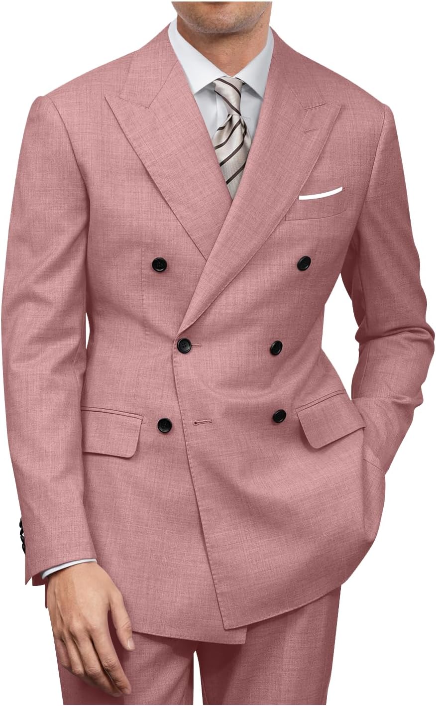 Mens Double Breasted Suit Slim Fit